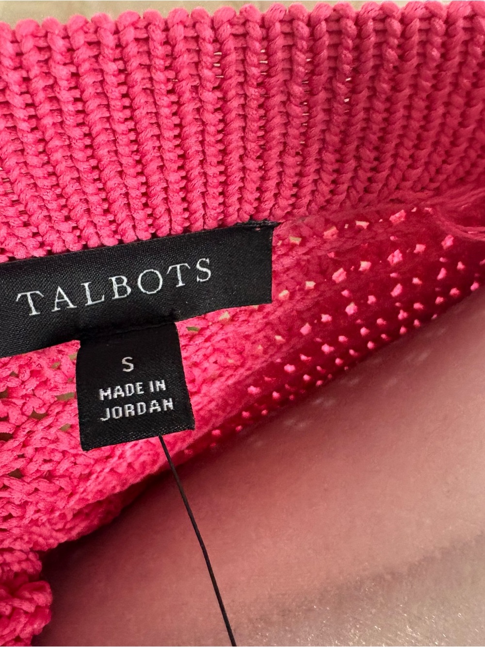 NEW Talbots Hot Pink Textured V-Neck Button Cardigan - Picture 10 of 11